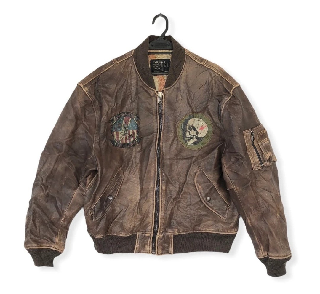 【VINTAGE】80〜90s made in USA MA-1 MA-1 USAF Men's Vintage 90s' Flyers Jacket Pentagon Trashed