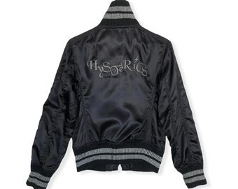 Rare Hysteric Glamour Thunder Sukajan Satin Black Silver Jacket