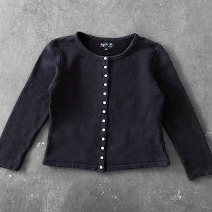 トップス 90-00s agnes b. homme border cardigan black Swing snap cardigan | Agnès b.