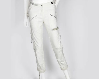 Dior white denim cargo military pants - S/S 2003