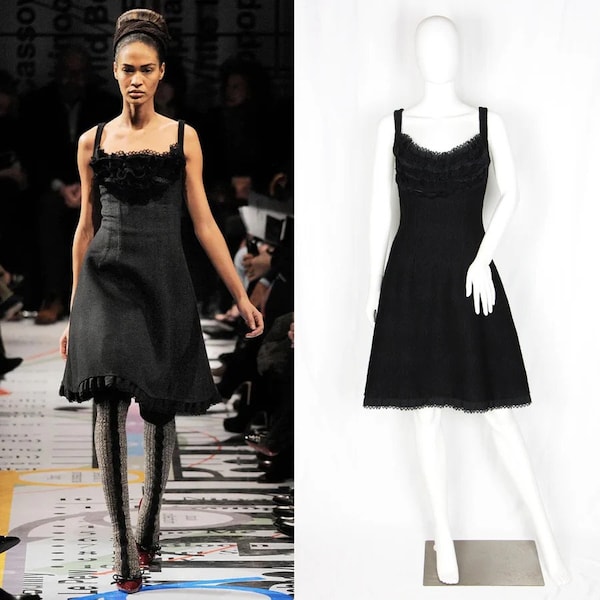 Prada black ruffle knitted dress - F/W 2010