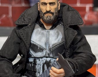 Skull guy beard painted head sculpt (FIGURE NOT INCLUDED)