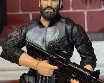 Skull guy beard & long hair painted head sculpt (FIGURE NOT INCLUDED)
