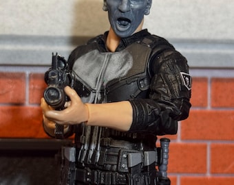 Raging skull guy head sculpt unpainted (FIGURE NOT INCLUDED)