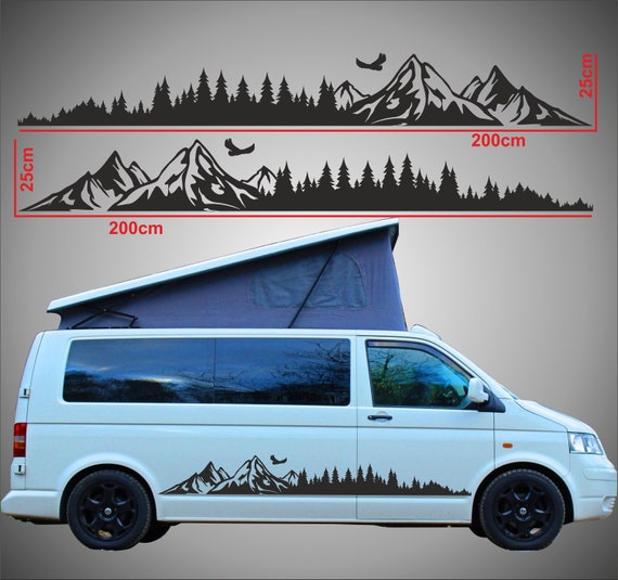 Aufkleberset Für Wohnmobil Bäume Und Berge Aufkleber Seitenaufkleber Set VW  T5 T6 Aufkleber Landschaft Camper Decoration Mountain Sticker -  UK