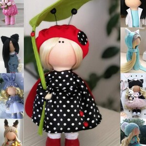 Ladybug Doll-Rag Tilda Doll-Handmade Art Doll-Gift for Girl-Textile Nursery Doll-Interior Decor Doll-Easter Gift-Portrait Tilda Doll