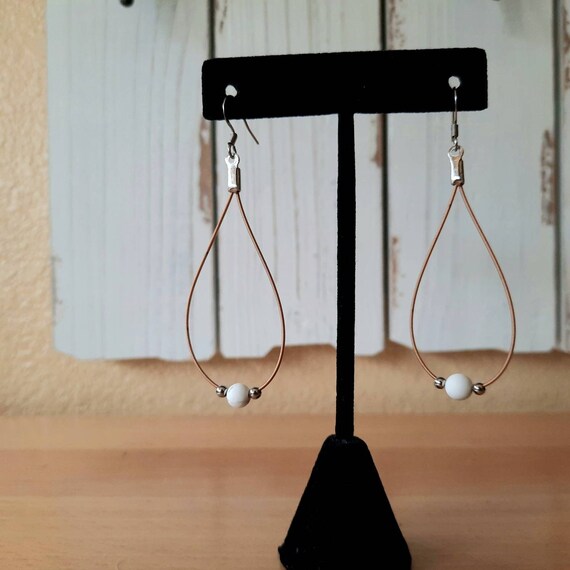 El Paso Guitar String Hoop Earrings with semiprecious stone Etsy