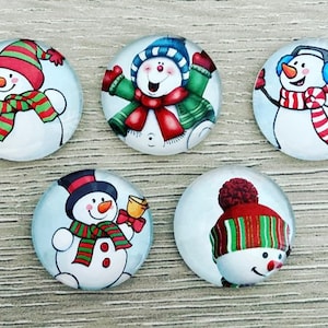 Winter Magnets, Snowmen Magnets, Holiday Fridge Magnets, Stocking Stuffers for Her, Christmas Gifts for Coworkers, Magnets for Board
