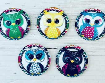 Owl Refrigerator Magnets, Glass Magnets, Magnets for Board, Cute Owl Gift Idea, Owl Decor, Easter Basket Stuffers for Teenage Girl