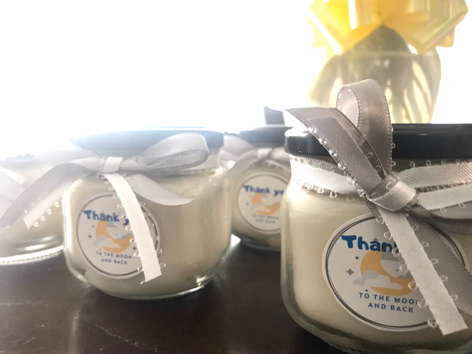 Baby Shower Soy Candle Favors / Moon & Stars / Gracias regalos Etsy