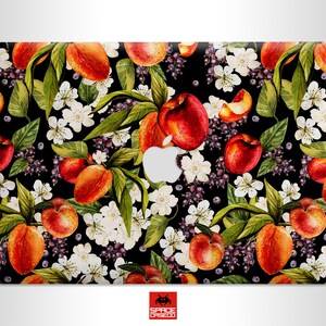 Fruits and flowers dark MacBook hard plastic shell case