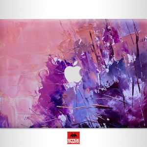 Pink purple paint abstract art MacBook case Durable laptop protective hard plastic case