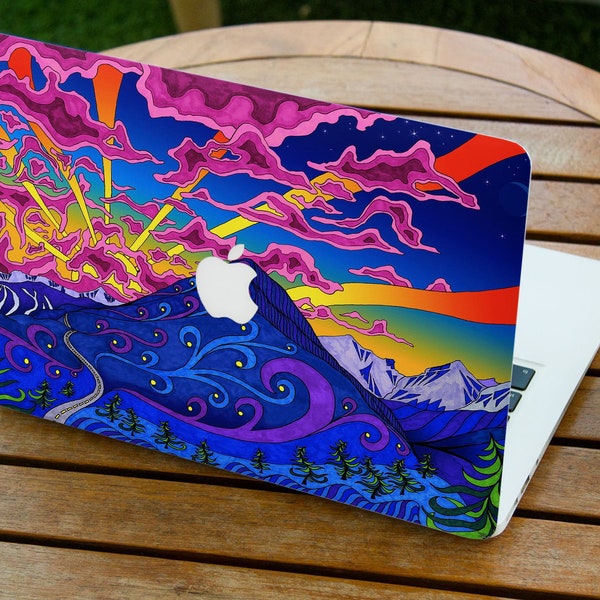 Ayahuasca MacBook hard plastic shell case Acid Vulcano MacBook cover for M1 M2 M3 chip models of MacBook Air and Pro