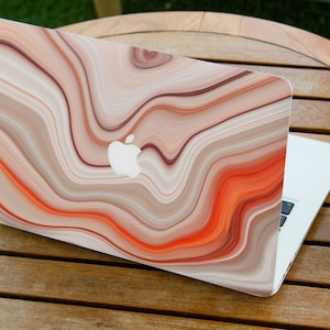 Beige and orange paint MacBook Air 11 13 Pro 13 15 M1 M2 chips hard plastic shell case Abstract art