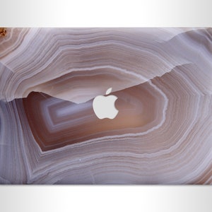 Pink White Stone MacBook hard plastic shell case Pink Gemstone laptop protective cover Stone aesthetic pastel light MacBook cover