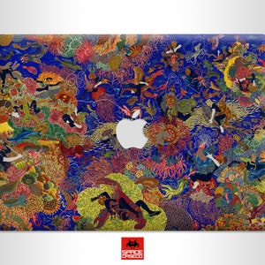 Oriental Colourful Blue MacBook artistic Case Modern Art laptop protective shell case