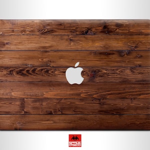 Wooden art MacBook hard plastic case with a clear bottom part Rustic laptop protective snap on cover