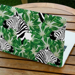 Zebra and green Leaves Macbook case Tropical Macbook Pro 13 16 15 inch Air 13 2020 Macbook 12 girls boys Leaf Pattern Fashion Plants cover
