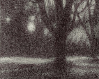 Atmospheric Drawings Of Twilight Moonlight By Theartofrobhusberg