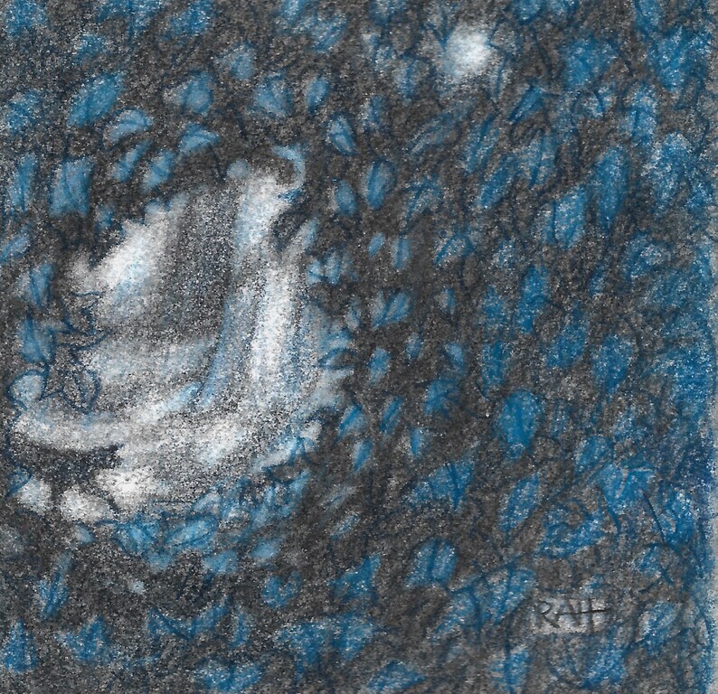 Unique Miniature Original Charcoal & Pastel Black Cat Roaming Etsy