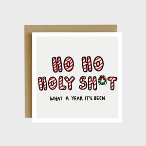 Cartão de felicitações Ho Ho Holy Shit - Cartão de Natal 2024, Cartão de Boas Festas, Presentes de Natal engraçados, Cartões de Natal engraçados, Presentes de Natal