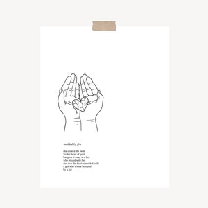 Molded By Fire Original Poetry - 8x10 Art Print, Art Prints Black and White, Minimalist Wall Art, Poem Print, Poem Art, Simple Wall Prints