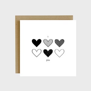 I Heart You Greeting Card - Simple Card Design, Love Cards for Him, Love Cards for Girlfriends, Anniversary Cards for Couples