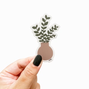 Simple Leaves Plant - Pegatina de vinilo de 3 ", Regalo de mamá de la planta, Pegatinas de vegetación, Pegatinas de hidroflasco, Pegatinas de planificador, Pegatinas de planta para computadora portátil