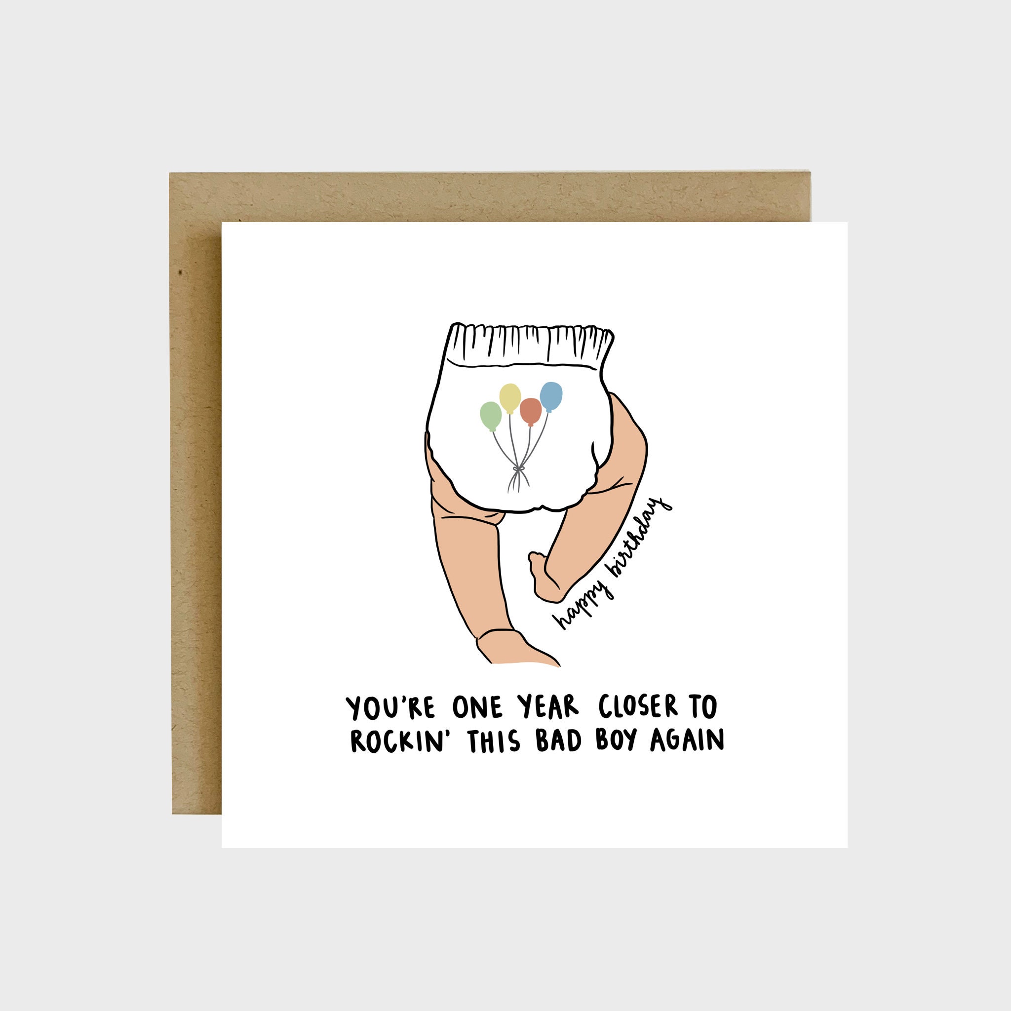 Close to Rockin' a Diaper Again Birthday Greeting Card - Etsy Close to Rockin' a Diaper Again Birthday Greeting Card - Etsy