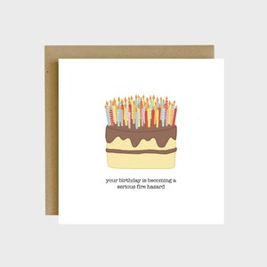 Your Birthday Is Becoming a Serious Fire Hazard Greeting Card - Funny Birthday Cards, Funny Cards for Friends, Old Age Birthday Humor