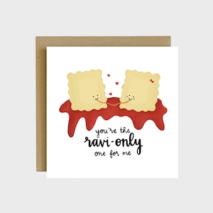 Jij bent de Ravi-Only One voor mij woordspeling wenskaart - Foodie kaarten, woordspeling kaarten voor vriendjes, grappige verjaardagskaarten, leuke kaarten voor vrienden