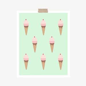 Ice Cream Poster - 8x10 Art Print, Ice Cream Party, Summer Art Print, Ice Cream Poster, Colorful Wall Art, Bright Wall Art, Food Art Print