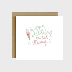 Happy Birthday Sweet Thang Grußkarte - Lustige Karten Humor, Foodie Geburtstagskarte, Lustige Karten für Freunde, Lustige Geburtstagskarten