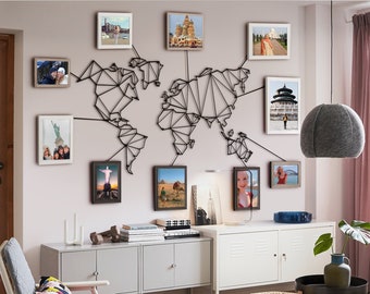 Metal World Map Wall Art Decor Livingroom Office Housewarming Boyfriend and Girlfriend Gift XXL Custom Craft 100 x 60 cm Freeshipping