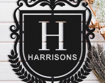 Family Metal Monogram Custom Sign Wall Art Decor Personalized ...