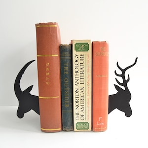 Metal Bookends , Mountain Goat and Deer Metal Wall Art Home Decor Use at Library Bookcase Bookshelf Boyfriend Girlfriend Aniversary Bookend