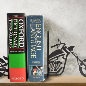Motorbike Metal Bookend , Metal Wall Art Home Decor Use at Library Bookcase and Bookshelf Boyfriend Girlfriend Aniversary Gifts Motorcycle