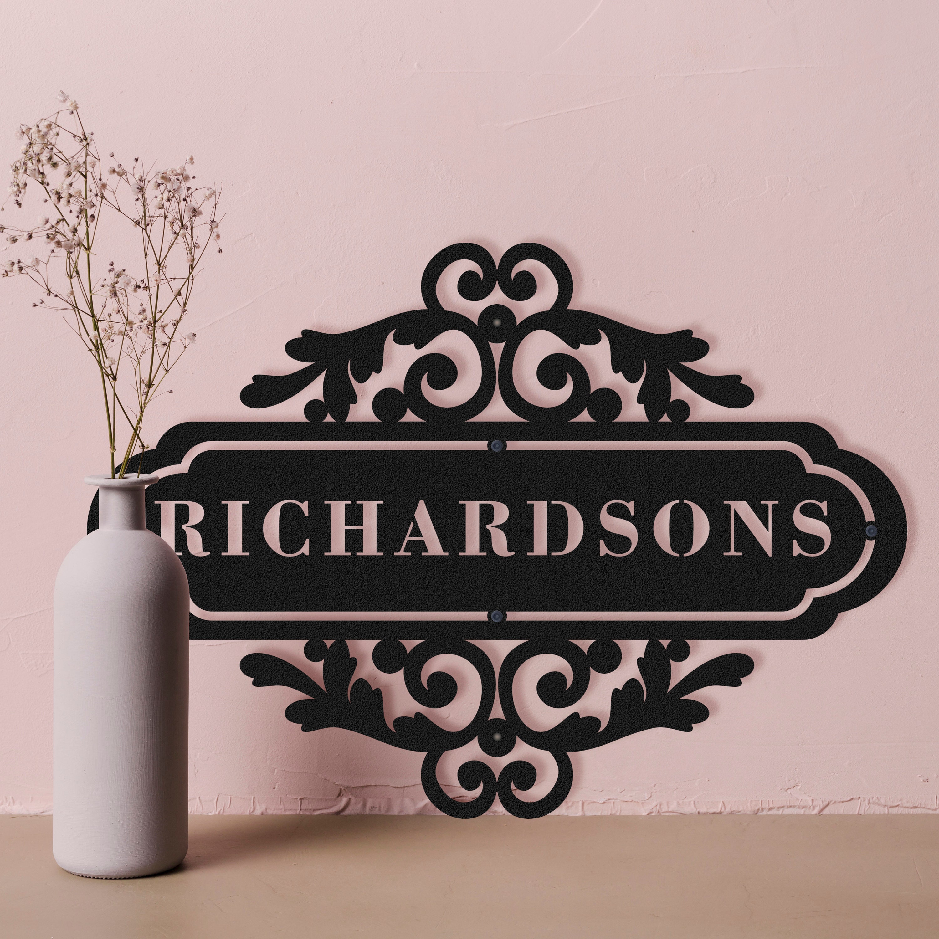 Family Metal Monogram Custom Sign Wall Art Decor Personalized ...