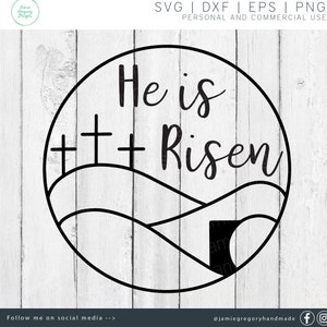 Christian svg - Pascua svg - Biblia svg - Jesús svg - Versículo bíblico svg - Fe svg - Cita bíblica svg - Camisa cristiana svg - Él ha resucitado svg