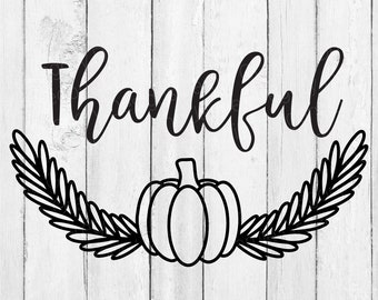 Thankful Pumpkin SVG – Autumn Sign Cut File (Digital Download)