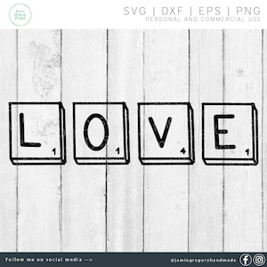 Valentine svg - Valentine&#39;s Day svg - Valentine&#39;s Day Cut File - Love svg - Valentine Clipart - Scrabble svg