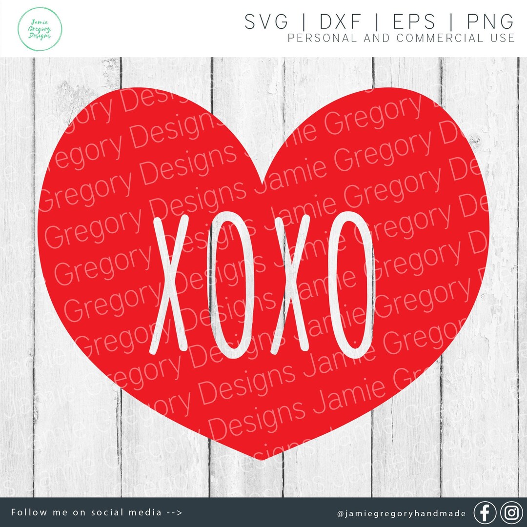 XOXO Heart SVG – Valentine's Day Cut File (digital Download) - Etsy