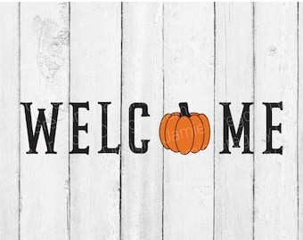 Welcome Pumpkin SVG – Fall Porch Sign, Autumn Decor (Digital Download)
