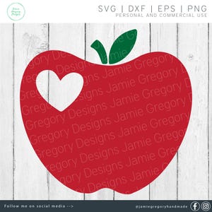 Apple svg - Fall svg - Fall Apple svg - Apple Cut File - Apple Clipart - Teacher svg - School svg - Fruit svg - Apple Heart svg