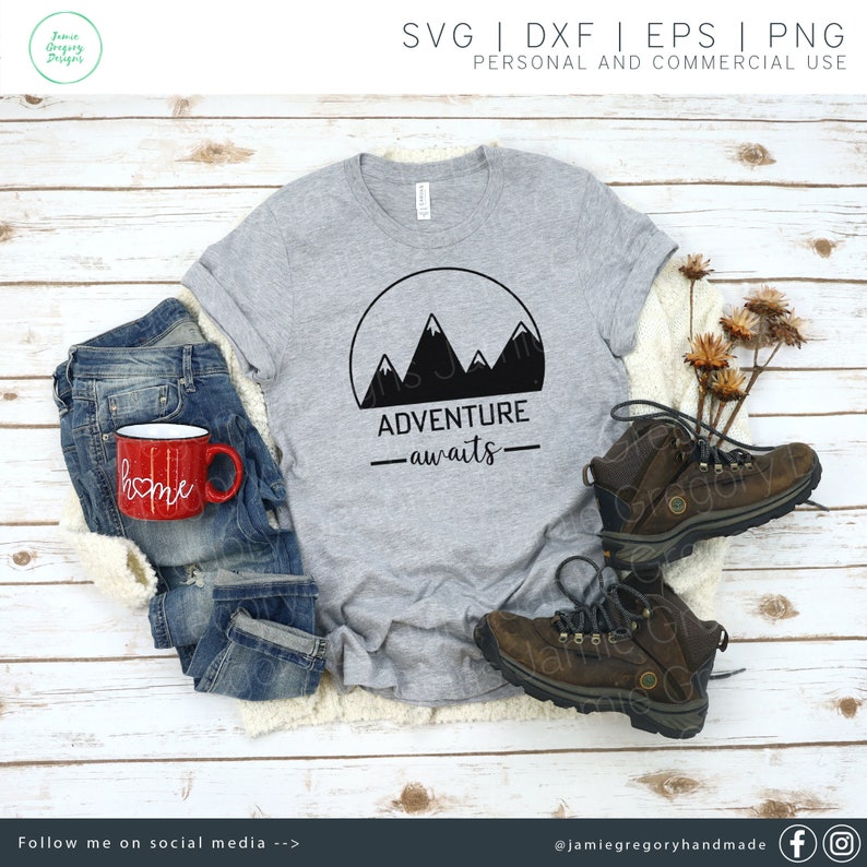 Adventure Awaits Svg Adventure Awaits Cut File Hiking Svg - Etsy