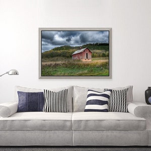 Stormy Landscape,Country Landscape Print,Red Barn Photography,Farm Canvas,Old Rustic Barn Picture,Rustic Wall Art,Farmhouse Decor,Square Art image 6