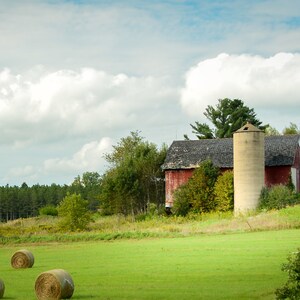 Country Landscape Photo, Rustic Wall Art Barn Photography, Rustic Barn Canvas Picture, Farmhouse Home Decor Art with an old farming fence