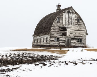 Huge Rustic Barn Photo, Farmhouse HomeDecor image, Rustic Country Wall Art, Gray Barn Picture, Canvas or Print for Wall, Old Barn in Winter