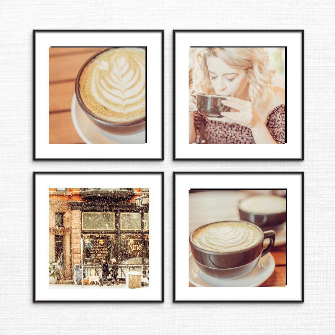 set of 6 kitchen prints coffee print set kitchen art... Coffee Art Print Set, Neutral Kitchen Gallery Wall Decor - Etsy