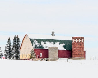 Christmas Barn Photography, Country Landscape Print, Winter Pictures, Snowy barn Picture, Rustic Wall Art, Christmas Picture for the Wall